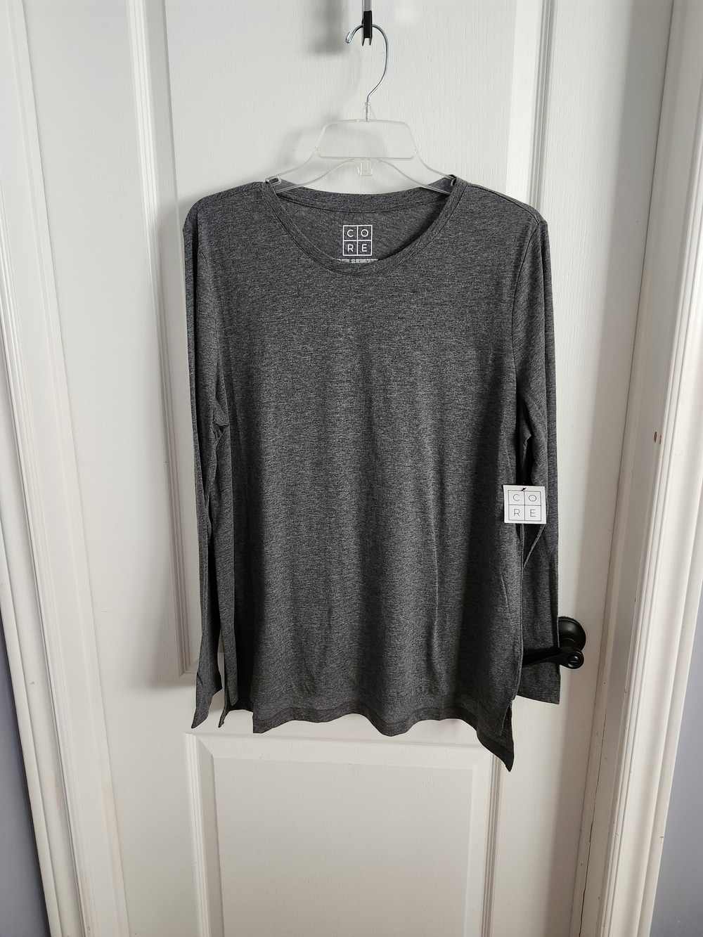 Long-Sleeve Crew Neck Shirt - Charcoal Gray